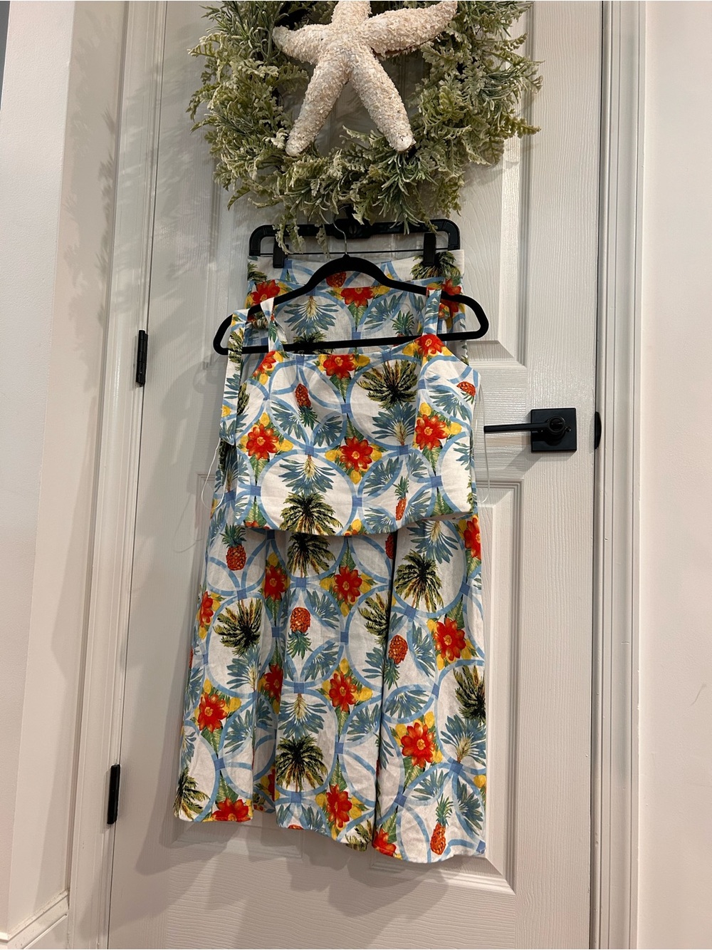 Rachel Zoe Pineapple Print Two-Piece Set in Blue, Green & Orange